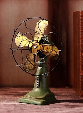 欧式美式乡村复古电风扇摆件 家居饰品客厅电视柜酒柜酒吧装饰品