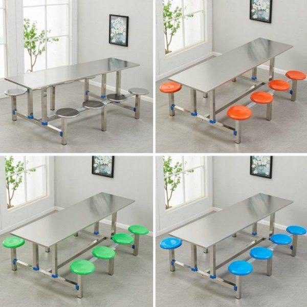 塑料圆凳面坐板学生工厂食堂餐桌餐桌不锈钢蓝色面板椅面椅子凳子,淘宝优惠券,粉丝福利购,淘宝优惠卷