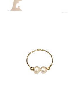 简约通勤淡水珍珠气质百搭轻奢戒指 开口素圈冷淡风个性食指戒