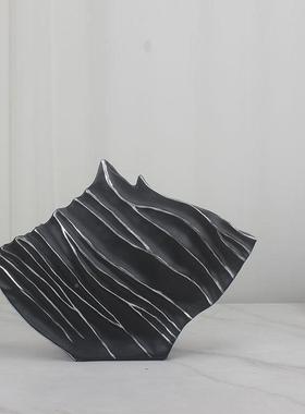 创意装现代黑色形理果盘蒜头摆件样板间客厅玄肌关餐厅厨异房HVZ