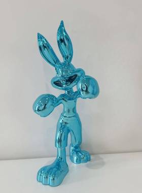 拳击长耳装兔子玄关摆件摆001奢客厅电视柜饰品软装设家轻居摆件