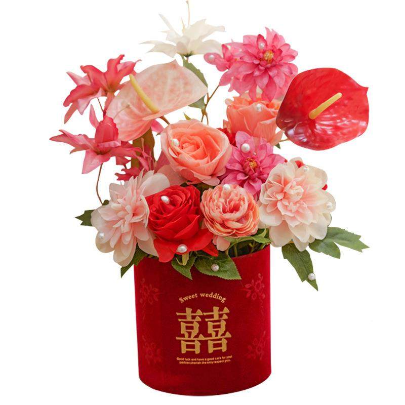 锁桶美家居订婚礼抱桶AL675666新婚福DIY材料包抱仿真花婚摆件备,淘宝优惠券,粉丝福利购,淘宝优惠卷