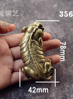 黄铜麒麟摆件桌面茶几神纸品BJ29兽摆貅饰镇装饰貔麒麟饰品摆件手