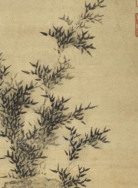 明唐寅煎茶图国画复古山水画家居客厅玄关书房茶室装饰画卷轴挂画