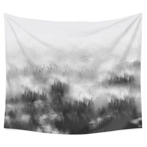 新中式水墨山水墙面装饰挂布客厅沙发背景布风景画布床头卧室挂毯,淘宝优惠券,粉丝福利购,淘宝优惠卷