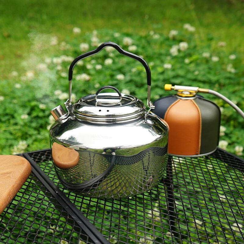 户外1.5L水壶304不锈钢露营野炊便携式茶壶烧水壶自驾野营咖啡壶 - 图2