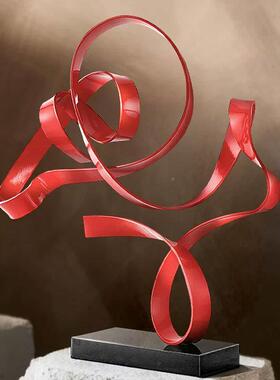 简约轻奢艺术飘带软摆件样HGM板房饰创意家居装电饰视柜玄关搭配