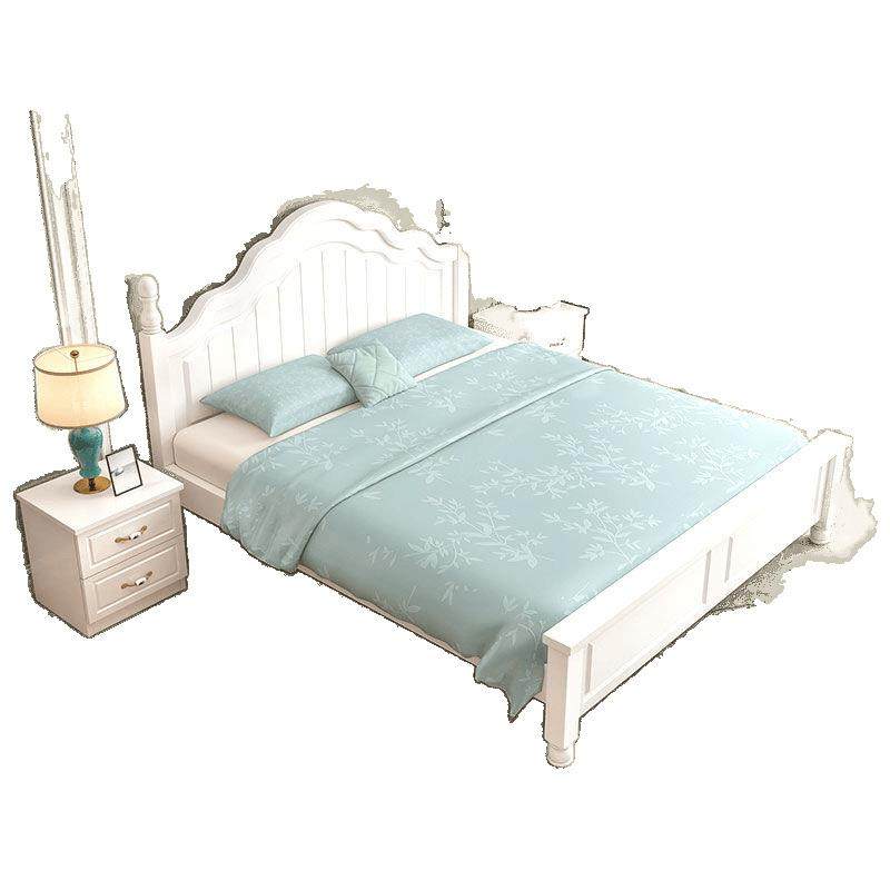 实式木床双人床1.8IQI米代简约美式经济型主现卧1米2白色公1.5欧,淘宝优惠券,粉丝福利购,淘宝优惠卷