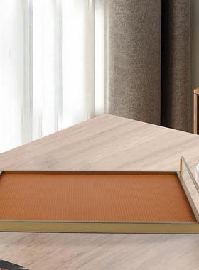 中式简约酒厅店托置物盘长方形青丝佛面样板间收纳筒笔客轻奢玄关