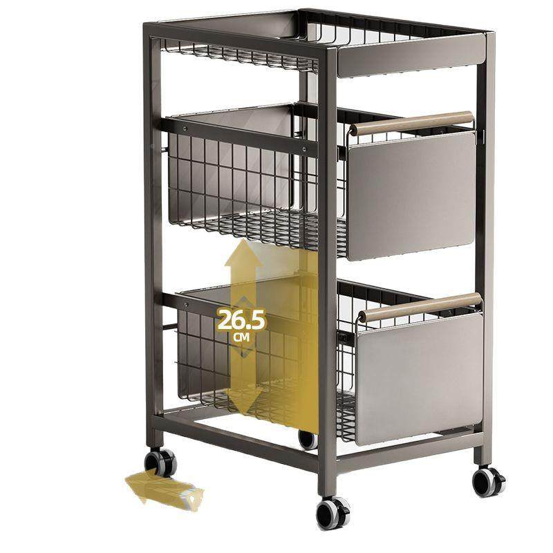 厨房屉蔬菜置物架小推果车抽式蔬收纳收夹缝纳多层菜篮子置XY42物,淘宝优惠券,粉丝福利购,淘宝优惠卷