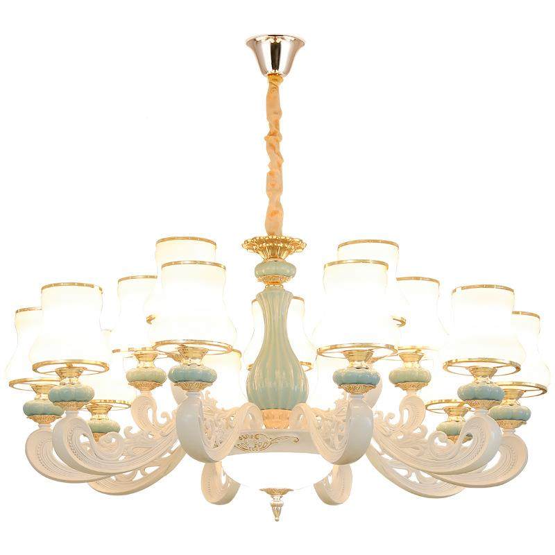 欧式吊锌合826金客厅吊灯灯晶陶瓷大气水简欧餐厅灯灯卧室灯灯饰,淘宝优惠券,粉丝福利购,淘宝优惠卷