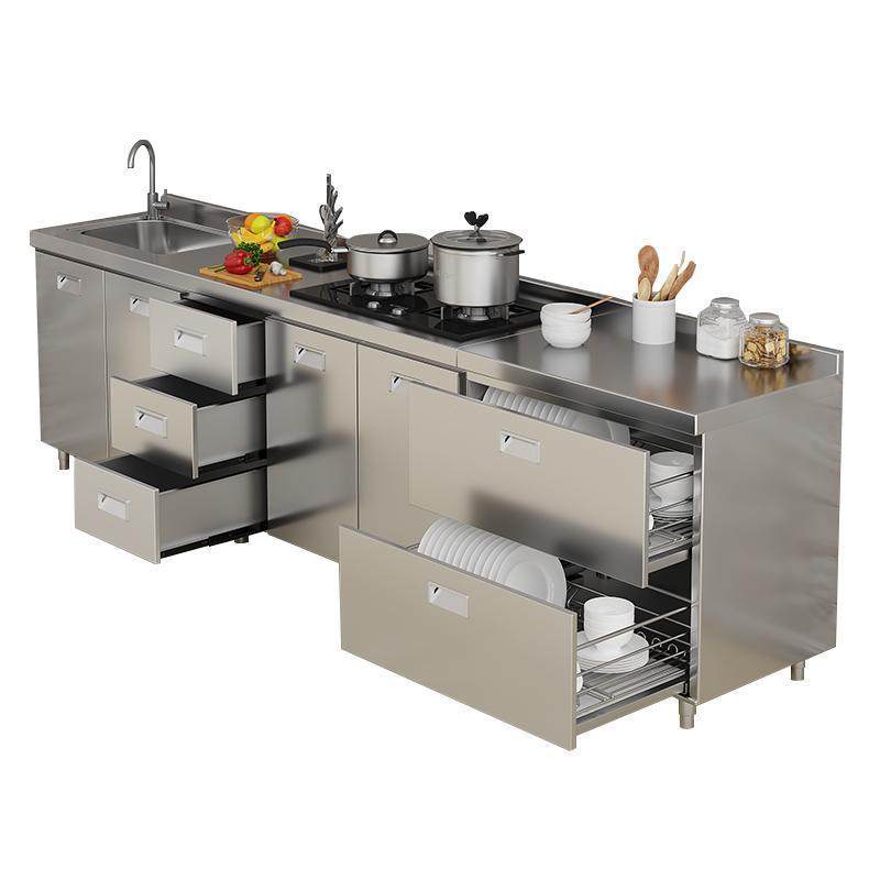 304整体全不锈钢厨房橱柜简易灶台一体储物收纳碗柜家用小户型柜,淘宝优惠券,粉丝福利购,淘宝优惠卷