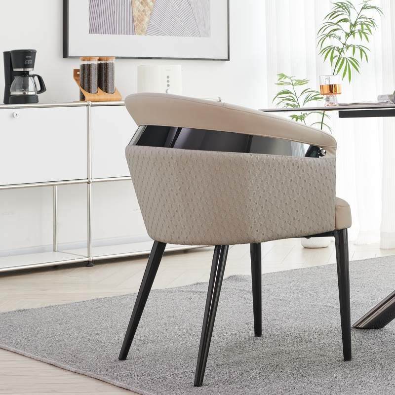 北欧轻奢靠背高档餐椅现代简约家用酒店椅子样板间皮艺软包洽谈椅,淘宝优惠券,粉丝福利购,淘宝优惠卷