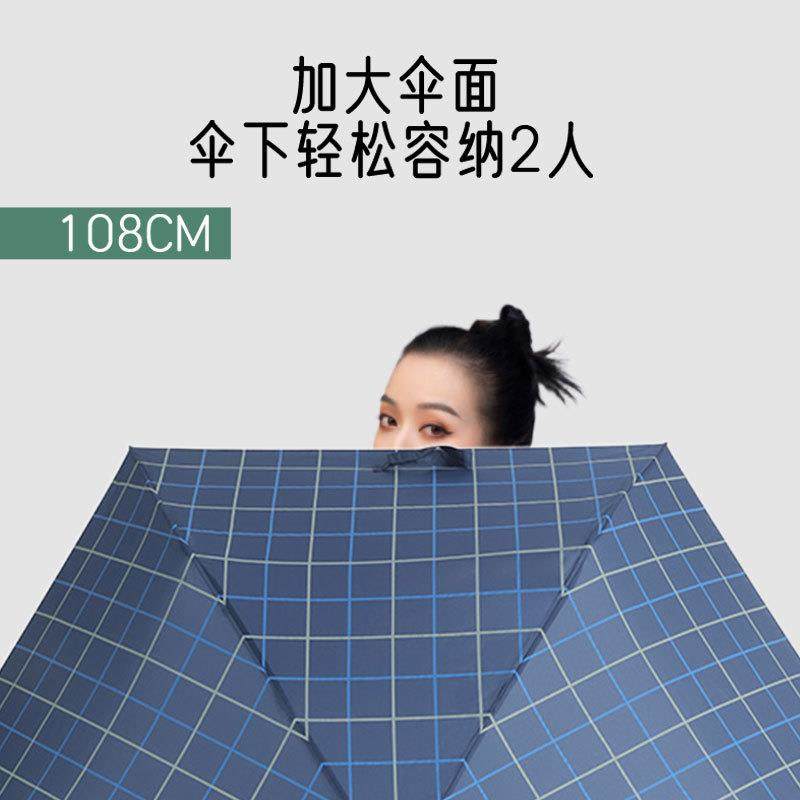 167克加大超轻伞108cm双人大号格纹铅笔伞防风超泼水碳纤三折雨伞,淘宝优惠券,粉丝福利购,淘宝优惠卷
