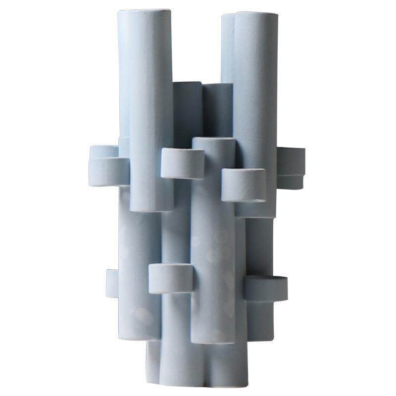 现代简约创意拼接圆管陶瓷摆件样板房售楼部别墅轻奢插花装饰花瓶,淘宝优惠券,粉丝福利购,淘宝优惠卷