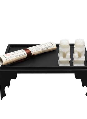 新中式铁艺黑色高脚形托家盘居茶室样板间茶设几PMF书房创意摆装