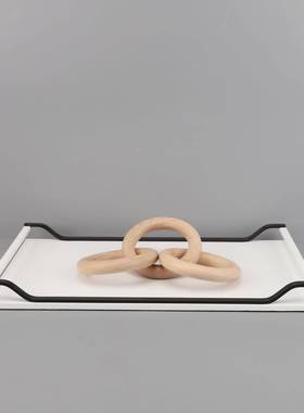 卧欧创式简约意收纳客托盘木环摆件办公室厅室玄关0152书房家居工
