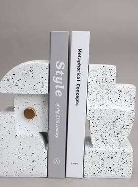 现代柜简客约创意几何书书靠挡树脂摆件厅电视书柜办0178公室家居