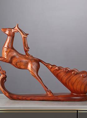 红酒摆ALY件高福柜禄寿鹿创意档客厅家居玄关餐架边电视酒柜装饰