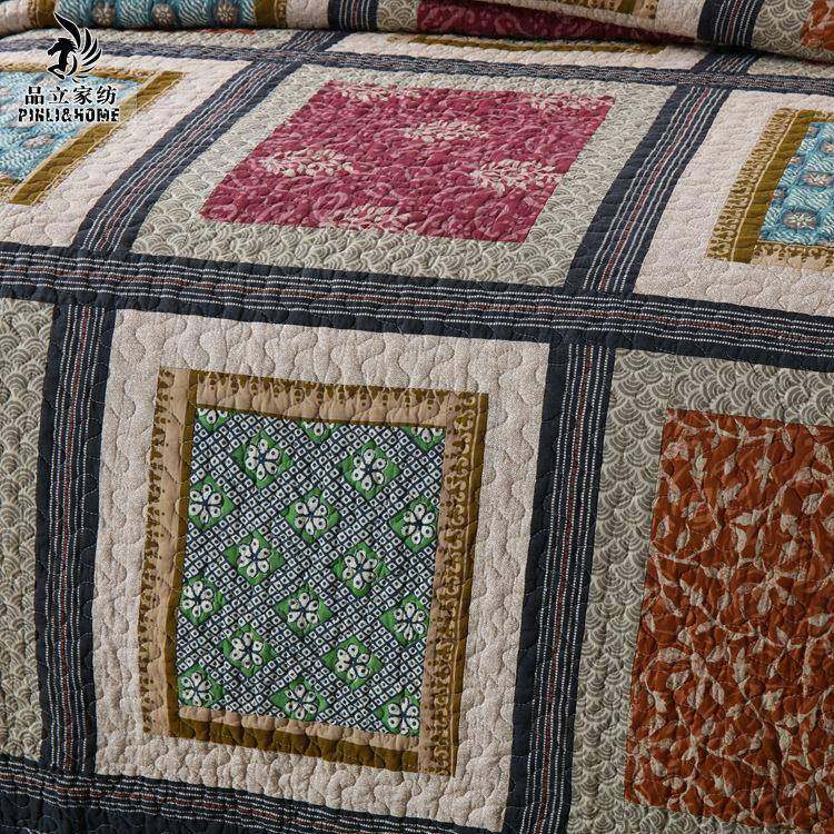 美式乡村真拼接床品套件纯棉水洗手工拼块绗缝被三件套,淘宝优惠券,粉丝福利购,淘宝优惠卷