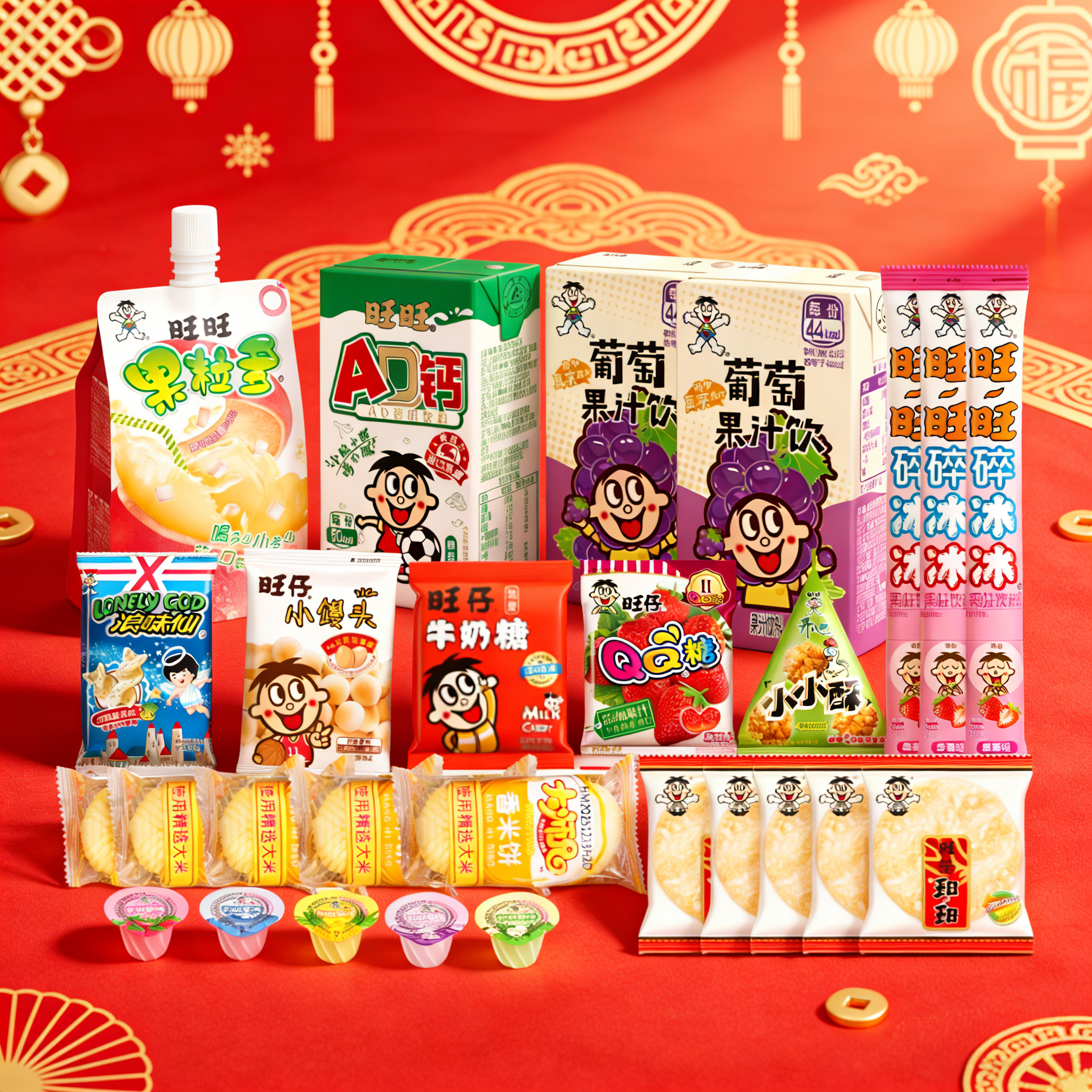 春节大礼盒旺旺混合大礼盒1238g精美营养小吃节日送礼27包零食礼,淘宝优惠券,粉丝福利购,淘宝优惠卷