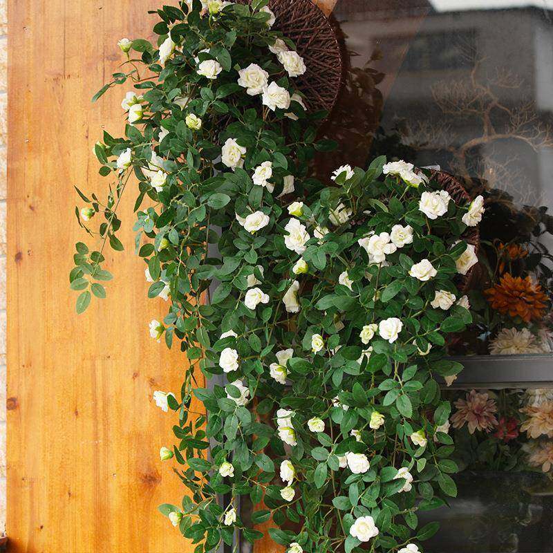玫瑰花藤壁挂假花藤条客厅墙面装饰绿植吊顶室内管道花艺仿真花卉,淘宝优惠券,粉丝福利购,淘宝优惠卷