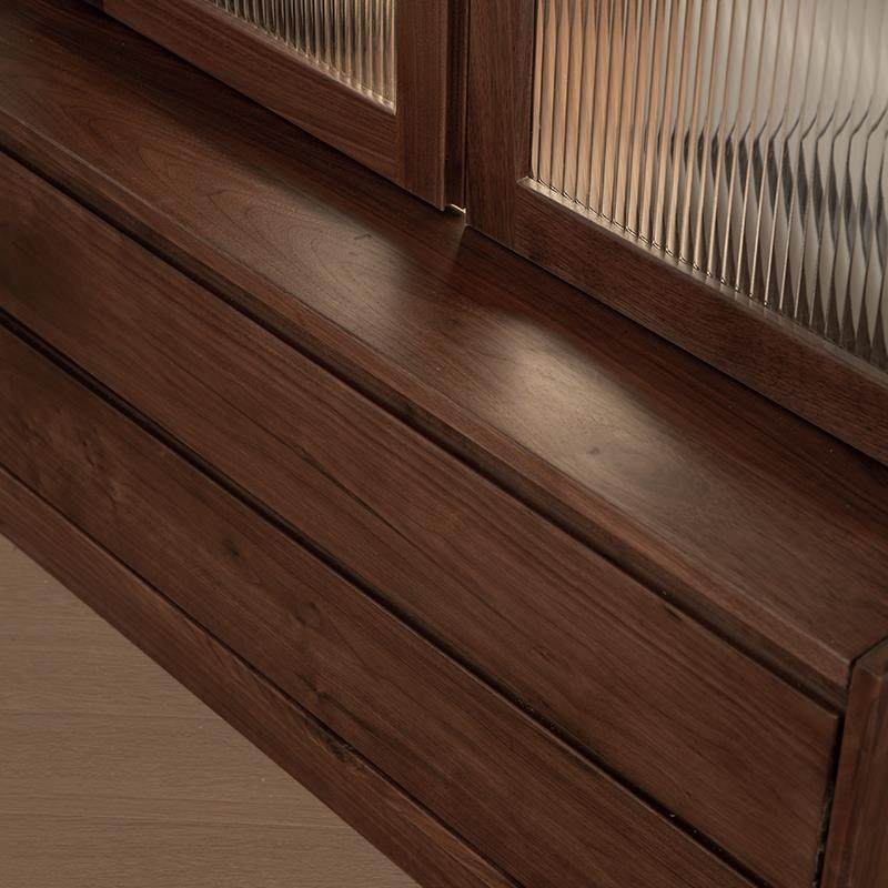 日式全实木卡座书柜组合去客厅化书架满墙家用黑胡桃木整墙两门柜,淘宝优惠券,粉丝福利购,淘宝优惠卷