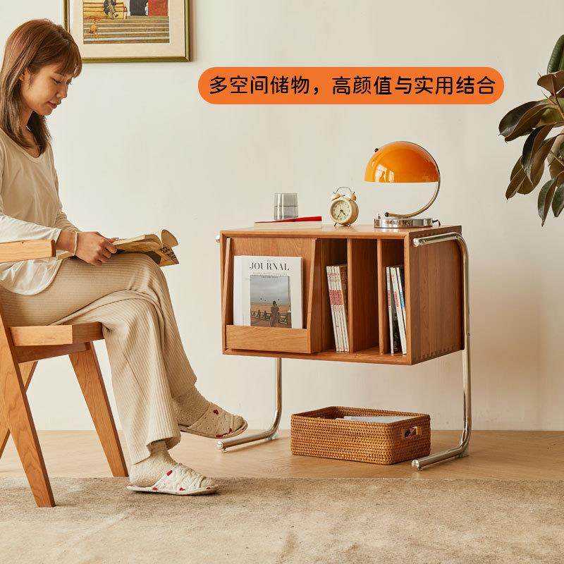 北欧实木悬浮床头柜卧室床边收纳储物柜客厅民宿沙发边柜樱桃木,淘宝优惠券,粉丝福利购,淘宝优惠卷