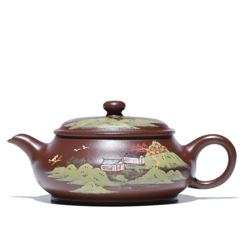 宜兴原矿紫泥纯手工泥绘紫砂壶山景明炉泡茶壶单壶一件起批,淘宝优惠券,粉丝福利购,淘宝优惠卷