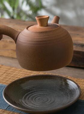 祥润堂陶瓷烧水壶煮茶壶提梁壶炭火壶可明火直烧陶壶粗陶煮茶壶