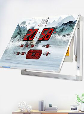 电表箱装饰画带钟表家用客厅闸盒装饰盒遮挡配电箱万年历时钟挂表