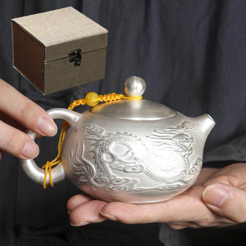 真银包银质茶壶瓷鎏银养生泡茶壶手工高档功夫西施大号水壶,淘宝优惠券,粉丝福利购,淘宝优惠卷