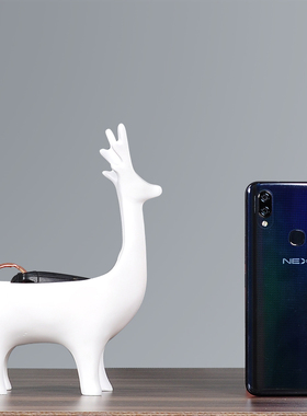 创意鹿摆件鞋柜放钥匙茶几杂物钥匙收纳盒欧式简约玄关遥控器家用