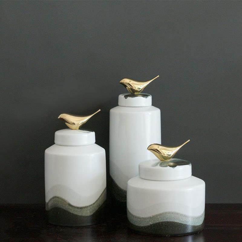 新中式陶瓷电视柜摆件客厅玄关桌软装饰品花瓶样板房家居储物摆设,淘宝优惠券,粉丝福利购,淘宝优惠卷