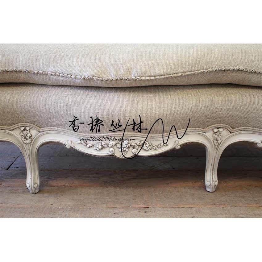美式实木布艺软包三人沙发法式乡村古典雕花沙发高端客厅长沙发椅,淘宝优惠券,粉丝福利购,淘宝优惠卷