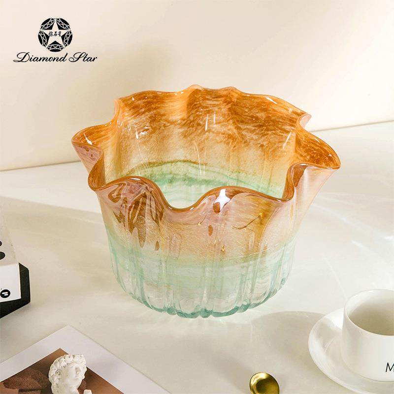 钻石星玻璃花瓶花盆创意中古高级感插花器软装摆件大花瓶花盆,淘宝优惠券,粉丝福利购,淘宝优惠卷