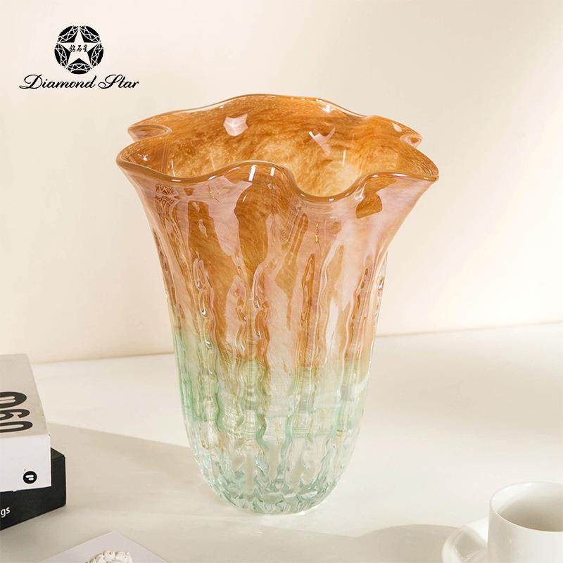 钻石星玻璃花瓶花盆创意中古高级感插花器软装摆件大花瓶花盆,淘宝优惠券,粉丝福利购,淘宝优惠卷