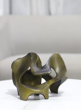 现代1991简约抽象几何镂空艺术雕塑摆件书房酒脂电视柜店家居装饰