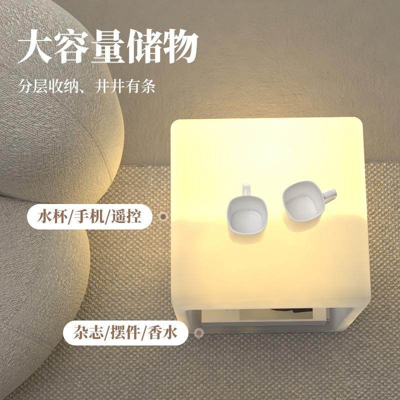 格子落地灯置物架床头柜一体式台灯现代简约家用收纳柜装饰氛围灯,淘宝优惠券,粉丝福利购,淘宝优惠卷