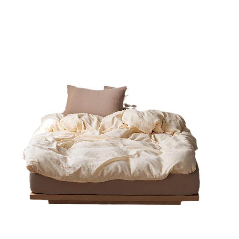 母婴A类全棉双层皱皱纱被套单件简约纯棉被罩180x200纯色单人被单,淘宝优惠券,粉丝福利购,淘宝优惠卷