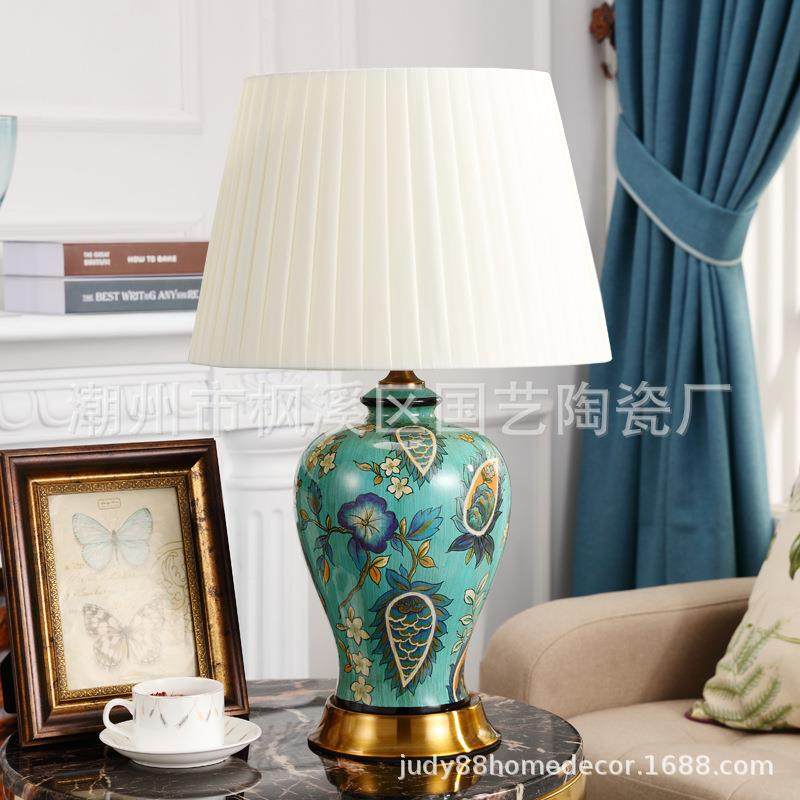 包邮新中式陶瓷台灯古典家用卧室客厅书房装饰结婚浪漫温馨床头灯,淘宝优惠券,粉丝福利购,淘宝优惠卷