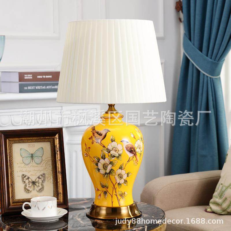 包邮新中式陶瓷台灯古典家用卧室客厅书房装饰结婚浪漫温馨床头灯,淘宝优惠券,粉丝福利购,淘宝优惠卷