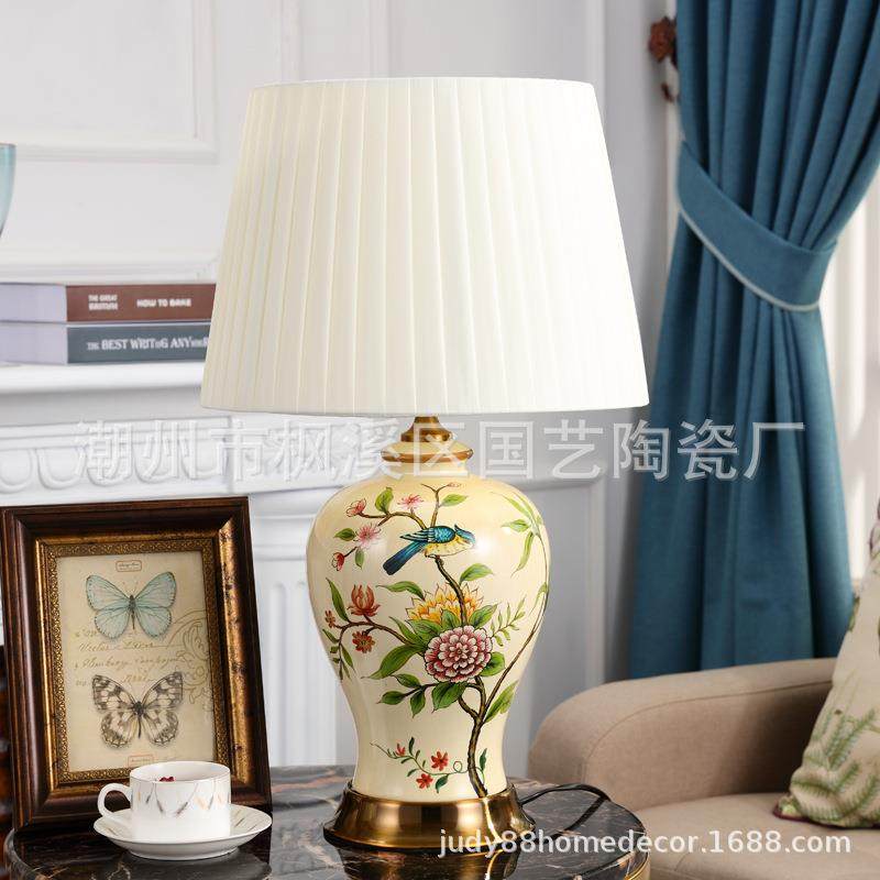 包邮新中式陶瓷台灯古典家用卧室客厅书房装饰结婚浪漫温馨床头灯,淘宝优惠券,粉丝福利购,淘宝优惠卷