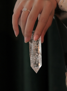 天然白水晶柱瑜伽办公家居扩香矿石摆件装饰送礼创意搬迁礼盒