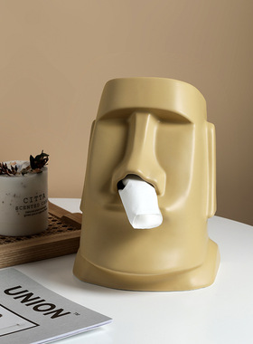 北欧创意个性头像鼻孔纸巾盒客厅餐桌茶几家用卫生纸盒收纳装饰摆
