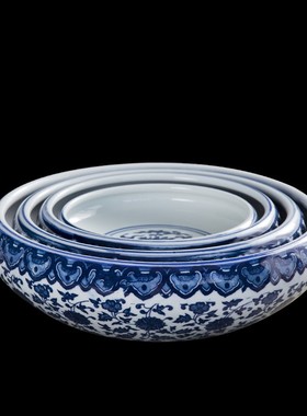 景德镇陶瓷水仙花盆青花瓷笔洗鱼缸烟灰缸多功能客厅桌面茶几摆件