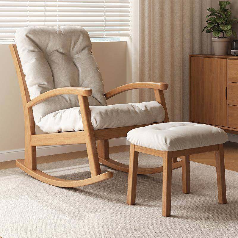 北欧实木摇摇椅冬夏两用家用阳台橡胶木懒人沙发单人靠背休闲躺椅,淘宝优惠券,粉丝福利购,淘宝优惠卷