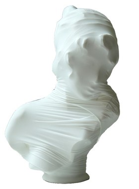 留连《茧》少女雕塑奶油风软装雕像头像陈列艺术品玄关抽象摆件