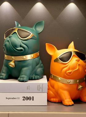 网红抽纸奢盒客厅创意高档轻风北家欧简约现代法斗狗607用纸巾盒