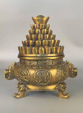 杨铜记铜聚宝盆元宝宝盆办公0117室聚宝盆摆件金铜山聚聚宝盆